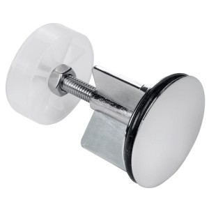 Wenko Exzenterstopfen, verchromt, Ø 4 cm, silber glänzend. Waschbeckenstöpsel für Standard-Waschbecken.