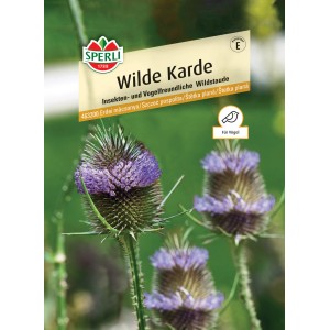 Sperli Wilde Karde Blumensamen: Violette Blütenstände auf der Packung.