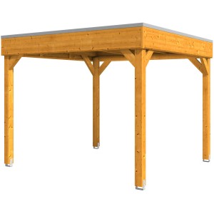 Holz-Pavillon Toulouse, Eiche hell lasiert, 294x294 cm. Gartenlaube mit robusten Holzpfosten.
