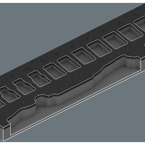 Wera Schaumstoffeinlage für Werkstattwagen, inkl. 31-teiligem Zyklop 1/2" Knarre-Set.