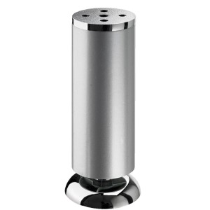 Hettich Möbelfuß, Ø 50 mm, 150 mm hoch, Chrom matt, höhenverstellbar.