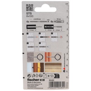 Fischer Universaldübel UX mit Stockschraube STS 8x100mm, 4er-Pack. Universaldübel und Schrauben für sicheren Halt.