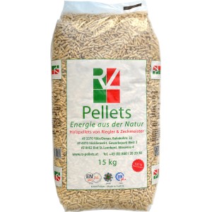 Sack RZ Holzpellets, Ø 6 mm, 15 kg, für Pelletöfen und Heizungsanlagen. Nachhaltige Brennstoffe.