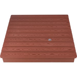 Bodendusche mit Fußdusche, WPC rotbraun, 80x78,5 cm. Gartendusche für Erfrischung im Sommer.