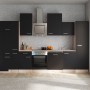 Moderne Flex-Well Küchenzeile Lara, 360 cm, in Anthrazit und San Remo Eiche Optik mit E-Geräten.