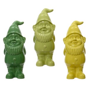 Deko-Figur Zwerg 3-fach Sortiert Keramik 25 cm Farbauswahl