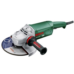 Bosch Winkelschleifer PWS 20-230 J mit Anti-Vibrationsgriff und Schleifscheibe.