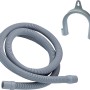 Grauer Ablaufschlauch (2,5 m) für Waschmaschine/Spülmaschine mit Halterung.