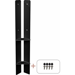Plus Holz Pfostenträger Schwarz 400 mm für 9 x 9 cm Pfosten