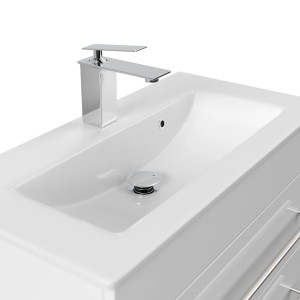 Posseik Badmöbel Portus 700 SlimLine, weiß hochglanz, mit Waschbecken und Armatur.