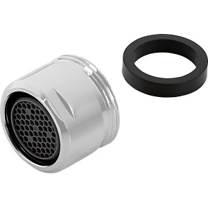 Verchromte Mischdüse M20 für Frio Armatur mit schwarzem Dichtungsring.