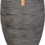 Capi Pflanztopf Nature Rib Elegant Deluxe, anthrazit, Ø 45x72 cm, geriffelte Oberfläche.