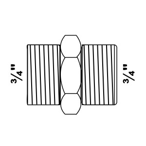 Kirchhoff Doppelnippel, 26,4 mm (3/4 AG), verzinkt, für Temperguss-Fittings.