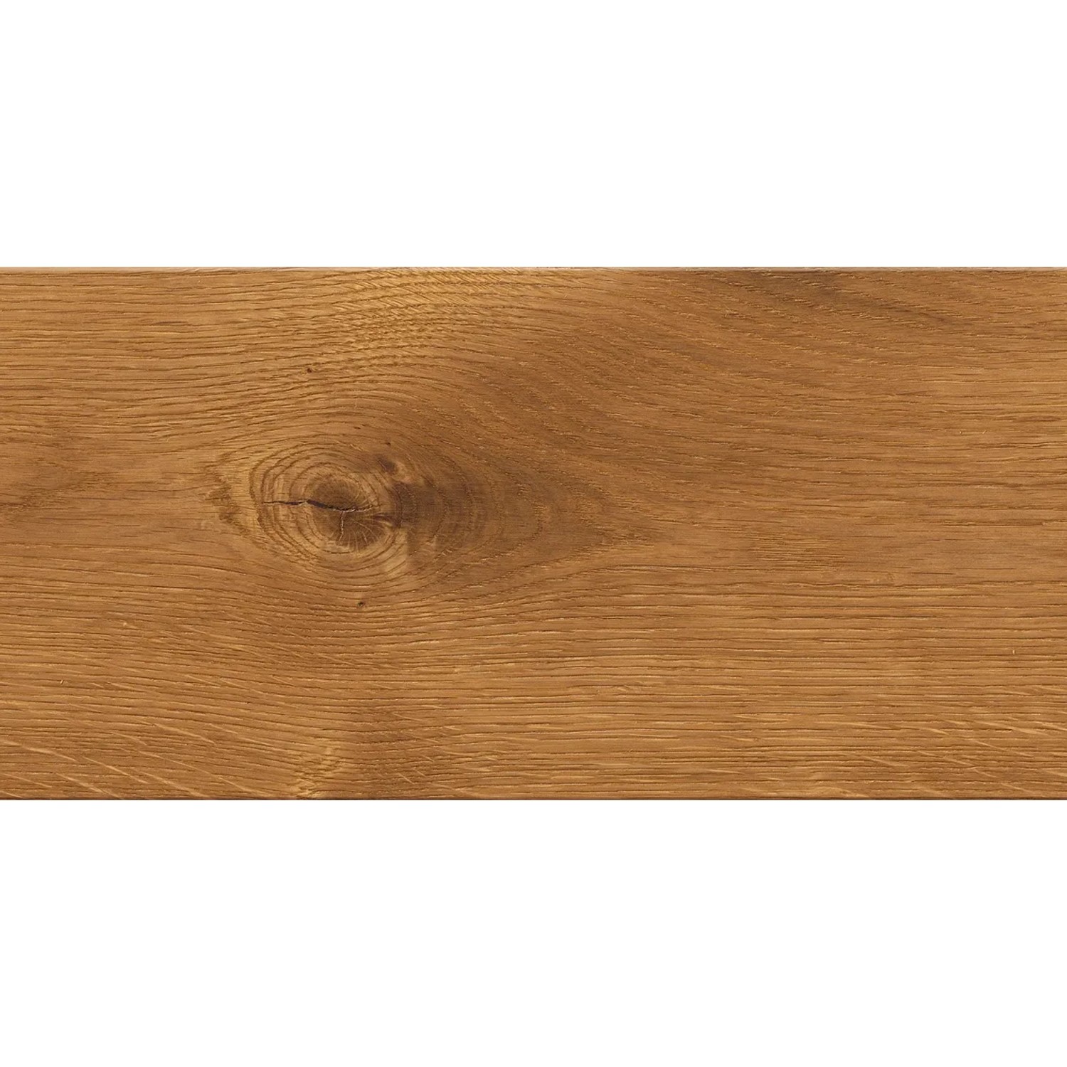 Holzboden Landhausdiele Eiche Mocca, geölt. Detailaufnahme der Holzstruktur mit Ast.