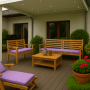 Lila Setgarden Bankkissen 110x50, passend für 2-Sitzer Gartenbank.