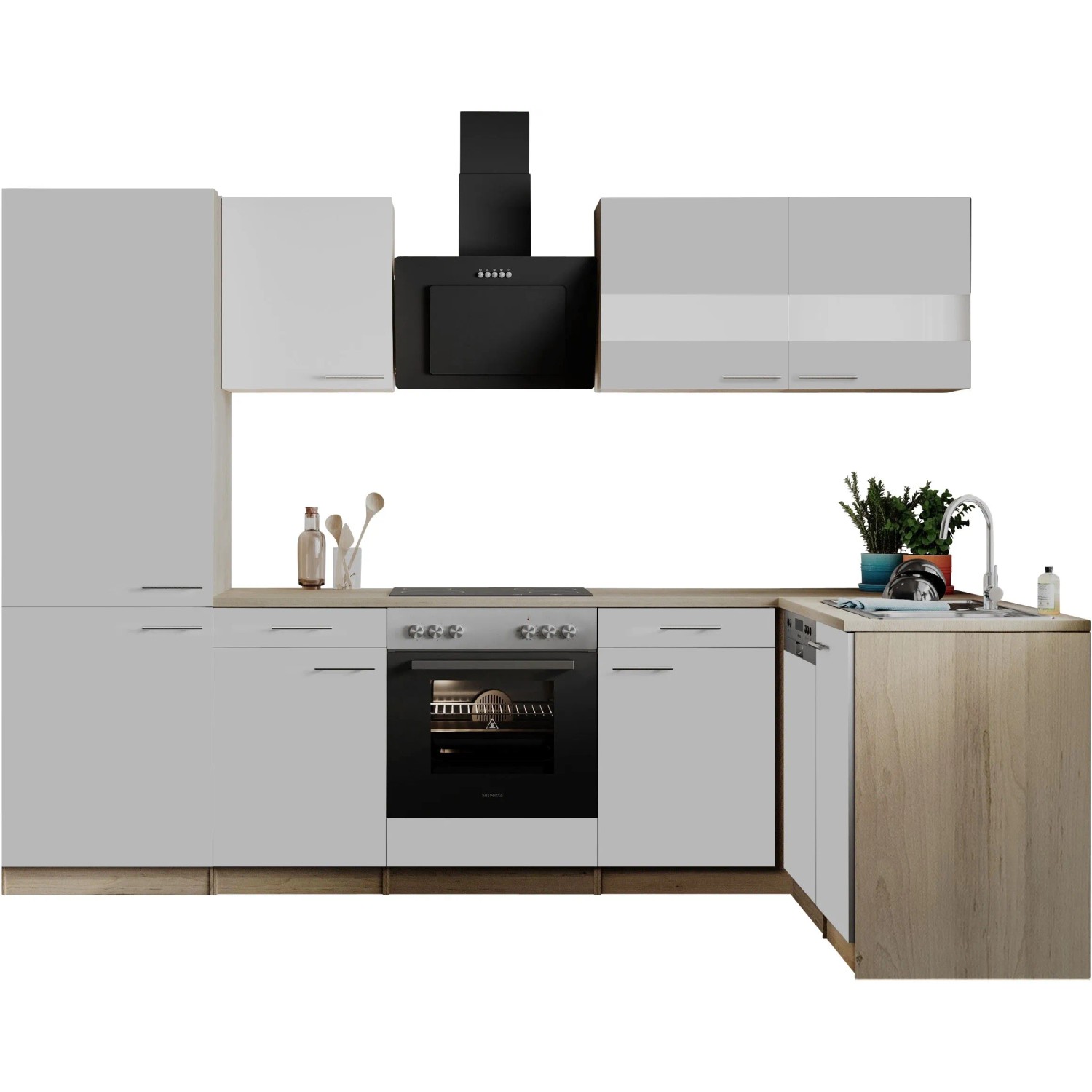 Respekta Winkelküche Merle 280 cm Weiß_2