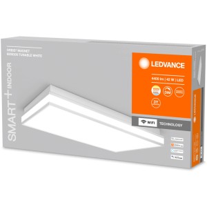 Verpackung der Ledvance Smart+ WiFi Deckenleuchte Orbis Magnet, 60x30 cm, tunable white.