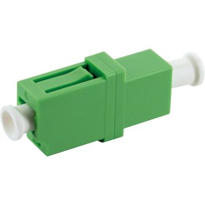 Schwaiger Glasfaser Adapter LC Simplex, grün, zum Verbinden von Glasfaserkabeln in der Netzwerktechnik.
