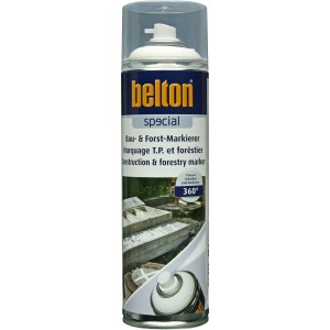 Belton Special Bau- & Forst-Markierer Spray, Signalweiß, 500ml Dose.