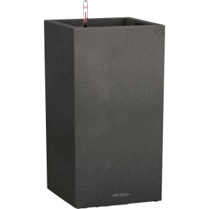 Lechuza Canto Stone high Pflanzgefäß, 40 cm, Graphitschwarz, mit Bewässerungssystem.