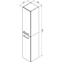 Fackelmann Bad-Hochschrank B.Style in Sandeiche, 162x30x31,6 cm, mit zwei Türen und Griffen.