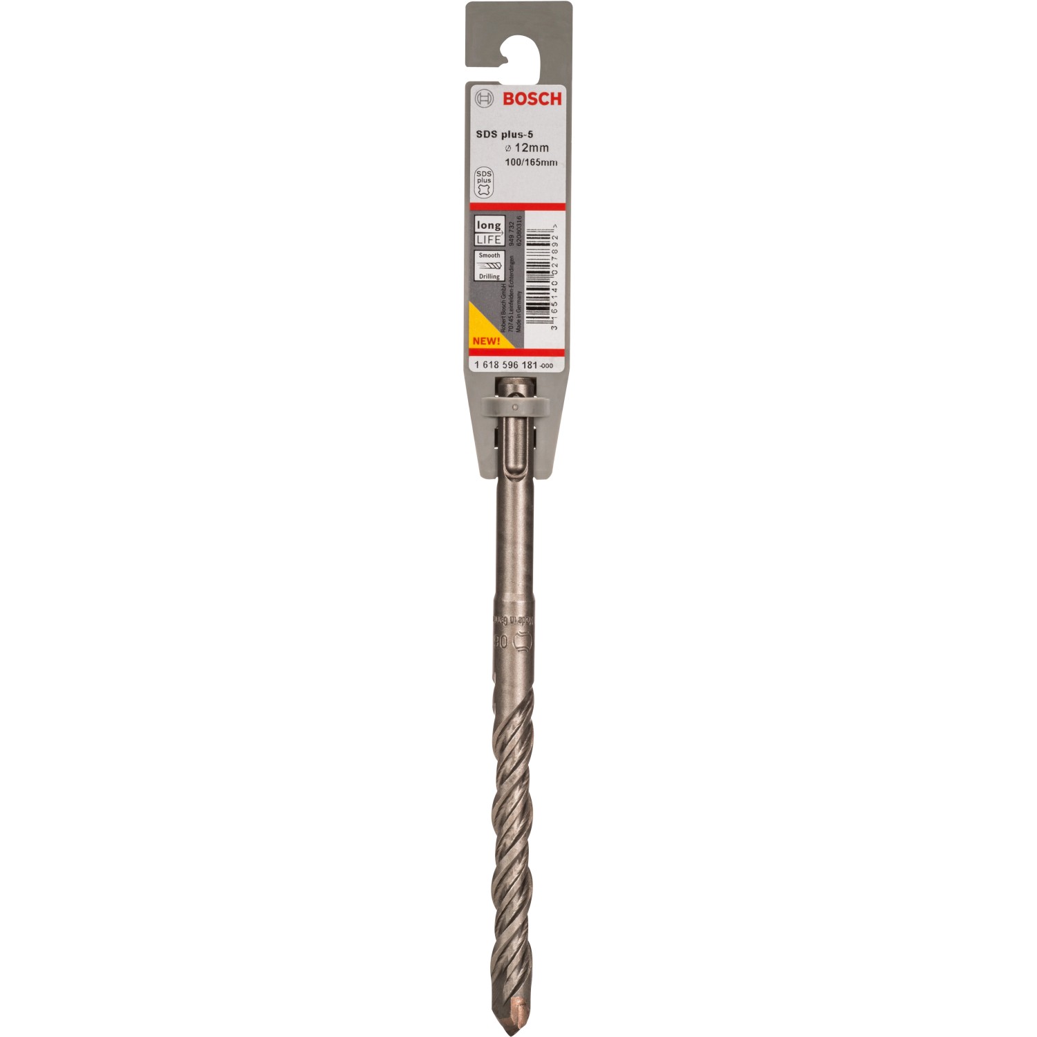Bosch Hammerbohrer SDS-plus-5 Pro, 12 mm, geeignet für Beton und Mauerwerk.