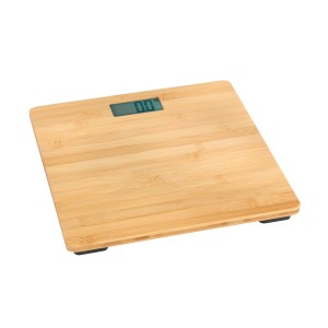 WENKO Bambusa Personenwaage aus Bambus mit digitaler Anzeige.
