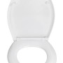 Weißer Wenko WC-Sitz Gubbio mit Absenkautomatik aus Duroplast, geöffnet von oben.