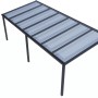 Anthrazit Terrassenüberdachung 700x350 cm mit klarer Polycarbonat-Platte. Ideal für Ihre Terrasse!