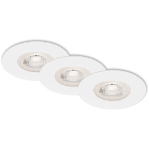 3er Set Brilo LED Einbauleuchten Kulana, weiß, für Bad geeignet.