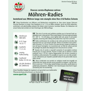 Sperli Saatband Möhren-Radies Kombination für den Gemüseanbau.