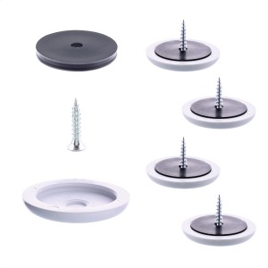 Wagner QuickClick Slim Hyper Möbelgleiter Set, 4-teilig, Ø 30mm, grau. Für Teppich, Kork, Beton.