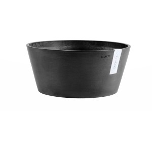 Dunkelgraue Ecopots Pflanzschale Frankfurt, 50 cm, für Innen- und Außenbereich.
