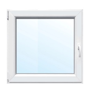 Kunststoff-Fenster 1-flg. 2-Fach Verglasung Weiß 80 cm x 60 cm DIN Links