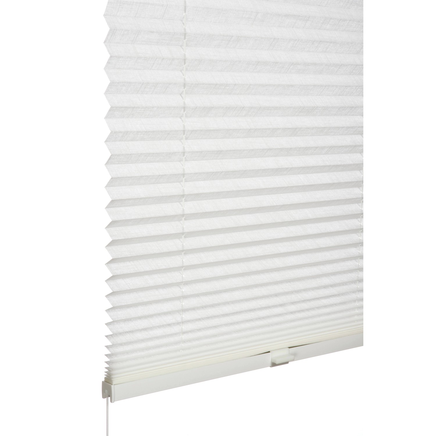 Schöner Wohnen Plissee Marla, 70x130 cm, weiß, Crush-Stoff in Leinenoptik, blickdicht und lichtdurchlässig.