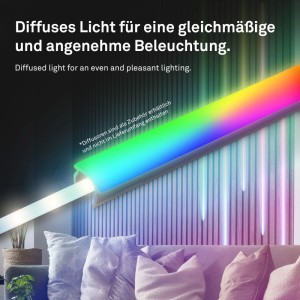Briloner LED Band Pimp your Panel Starter-Set Fernbedienung Dimmbar RGB+W 2,6 m