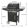 El Fuego Gasgrill San Angelo mit 3 Brennern, ca. 109,6x110,5x53cm, mit Unterschrank und Seitenablage.