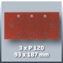 Einhell TC-OS 1520 Schwingschleifer Schleifpapier, 3er Set, Körnung P120, 93x187mm.