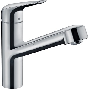 Hansgrohe Einhebel-Küchenmischer M427-H150 Chrom mit Ausziehauslauf.