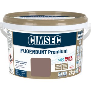 Eimer Cimsec Premium Fugenbunt Nussbraun, 2 kg Fugenmasse mit Schimmelschutz.