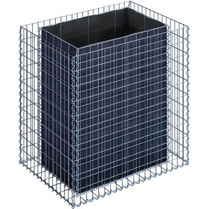 Gabiona Gabionen-Hochbeet, eckig, 100x100x70 cm, Maschenweite 5x10 cm, Drahtkorb für Steine.