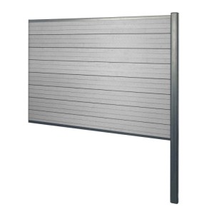 MCW WPC-Sichtschutz Savoie Erweiterungselement 185cm mit Alu-Pfosten zum Einbetonieren.