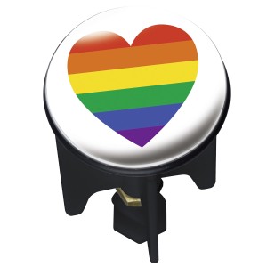 Wenko Waschbeckenstöpsel mit Regenbogenherz, mehrfarbig, Ø 3,9 cm.