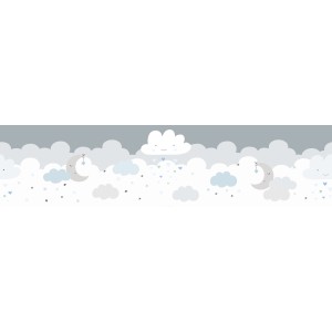 A.S. Création Borte selbstklebend Wolken Kinderzimmer 5 m x 15 cm Grau-Blau