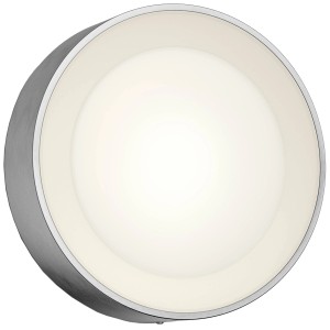 Runde Philips Hue Daylo Wandleuchte in Silber mit weißem Licht.