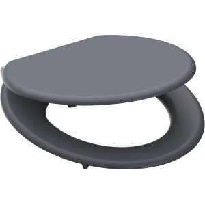 Schütte WC-Sitz Spirit Grey aus MDF mit Absenkautomatik, O-Form für Standard-WCs.