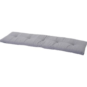 Graues Siena Garden Banksitzkissen Comfort, 140x44x7 cm, mit Steppung und Bindebändern.