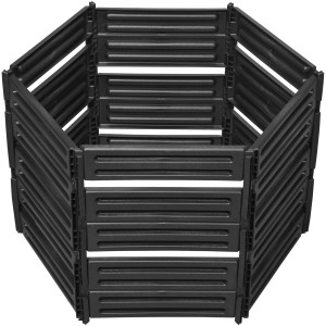 Schwarzer Garantia Steckkomposter Air-King 600 L aus Recyclingkunststoff.