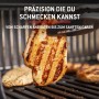 Gegrilltes Hähnchen auf einem Weber Gasgrill E-210 Spirit. Perfekt gegrillt mit Grillmuster.
