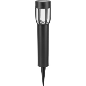 Schwarze Solar-LED-Leuchte Comaro, 4er-Set, mit Erdspieß für den Garten. Dekorative Außenleuchte.